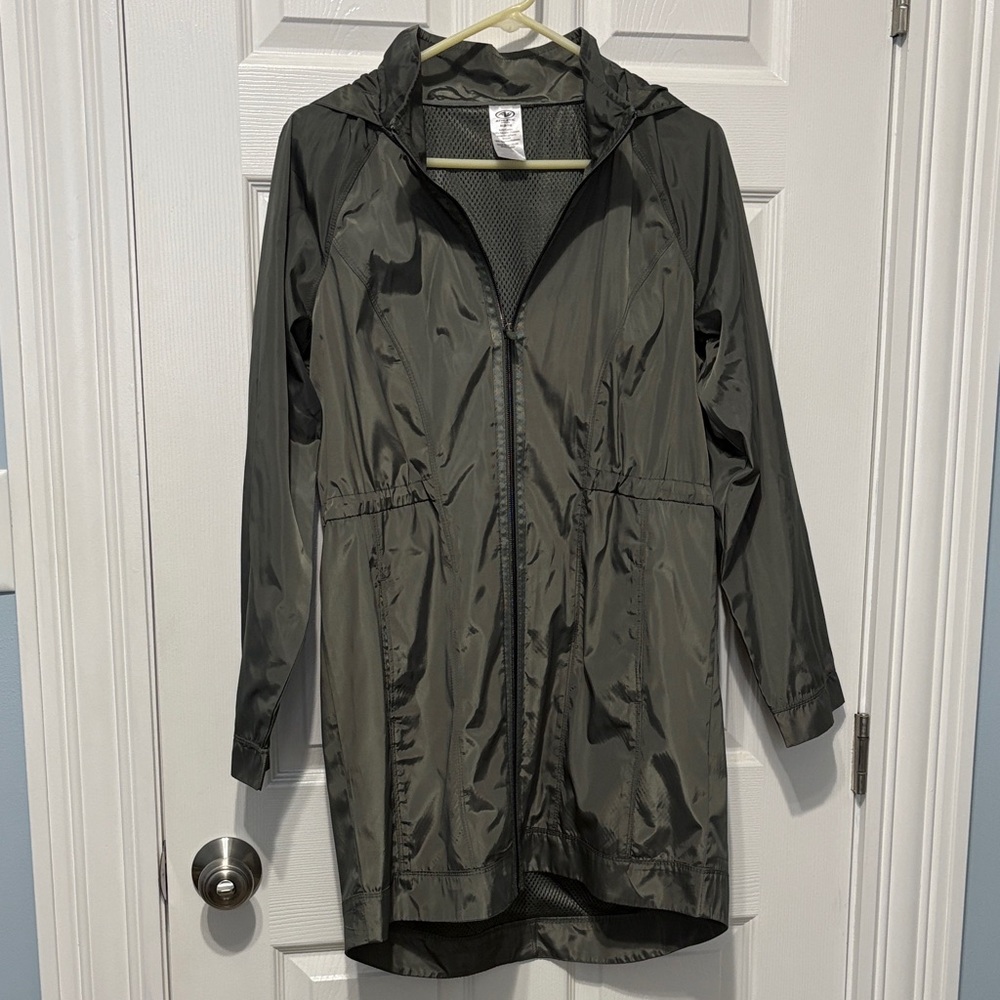 Women's Olive Hooded Rain Jacket